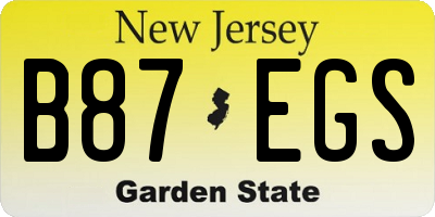 NJ license plate B87EGS
