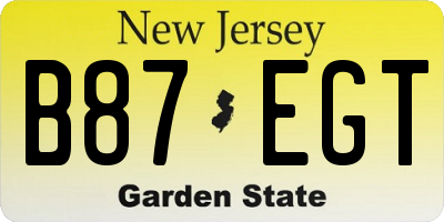 NJ license plate B87EGT
