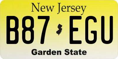 NJ license plate B87EGU