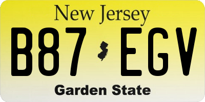 NJ license plate B87EGV
