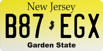 NJ license plate B87EGX