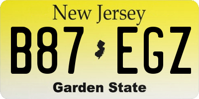 NJ license plate B87EGZ