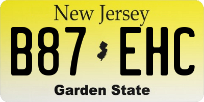NJ license plate B87EHC