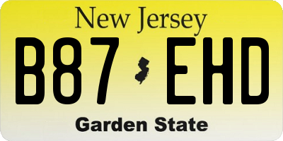 NJ license plate B87EHD