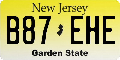NJ license plate B87EHE