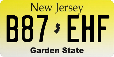 NJ license plate B87EHF