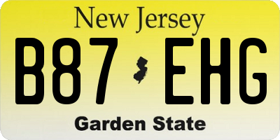 NJ license plate B87EHG