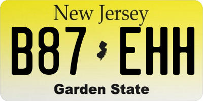 NJ license plate B87EHH