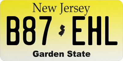 NJ license plate B87EHL