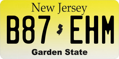 NJ license plate B87EHM