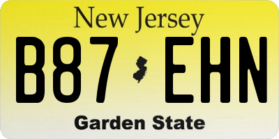 NJ license plate B87EHN