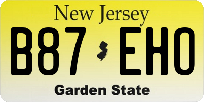 NJ license plate B87EHO