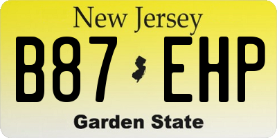 NJ license plate B87EHP