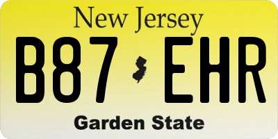 NJ license plate B87EHR