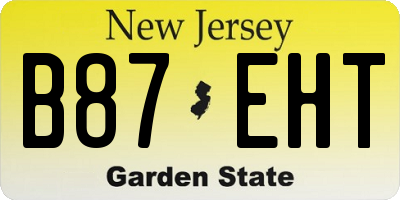 NJ license plate B87EHT