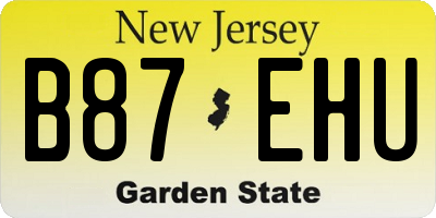 NJ license plate B87EHU