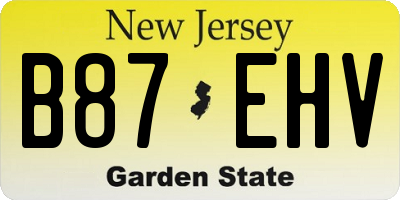 NJ license plate B87EHV