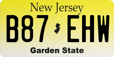 NJ license plate B87EHW