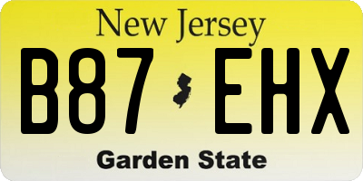 NJ license plate B87EHX