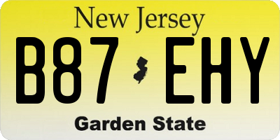 NJ license plate B87EHY