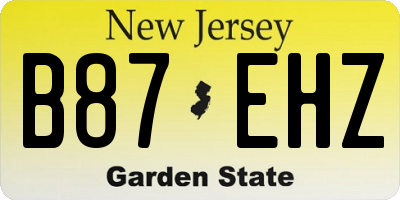 NJ license plate B87EHZ