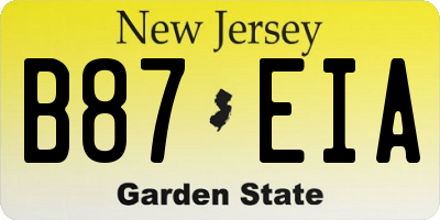 NJ license plate B87EIA