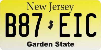 NJ license plate B87EIC