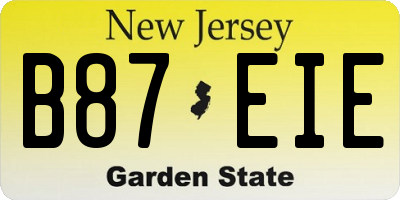 NJ license plate B87EIE