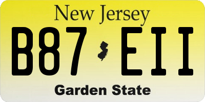 NJ license plate B87EII