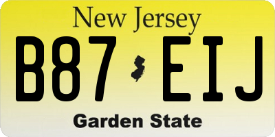 NJ license plate B87EIJ