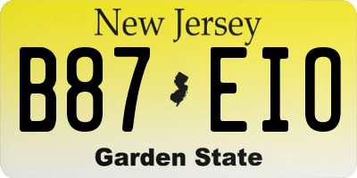 NJ license plate B87EIO