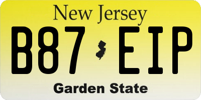 NJ license plate B87EIP