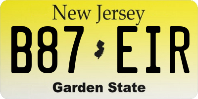 NJ license plate B87EIR