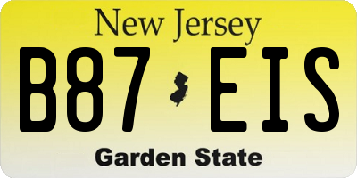 NJ license plate B87EIS