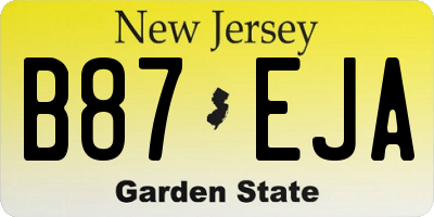 NJ license plate B87EJA