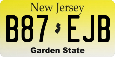 NJ license plate B87EJB