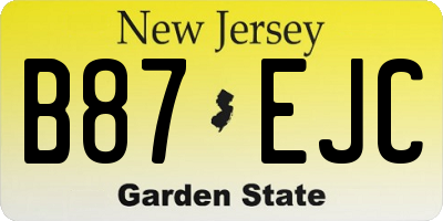 NJ license plate B87EJC