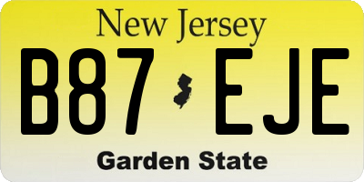 NJ license plate B87EJE