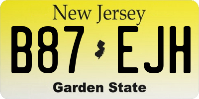 NJ license plate B87EJH