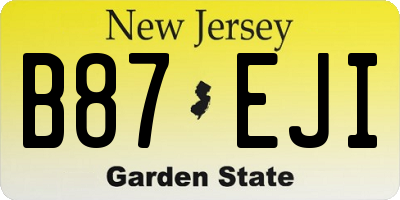 NJ license plate B87EJI