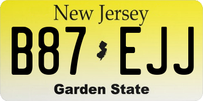 NJ license plate B87EJJ
