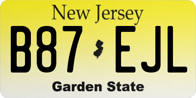NJ license plate B87EJL