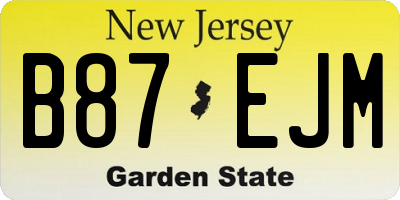 NJ license plate B87EJM