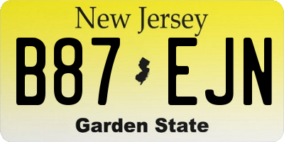 NJ license plate B87EJN