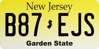 NJ license plate B87EJS