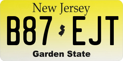 NJ license plate B87EJT