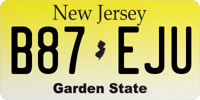 NJ license plate B87EJU