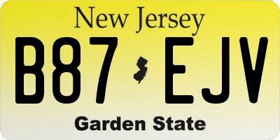 NJ license plate B87EJV