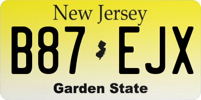 NJ license plate B87EJX