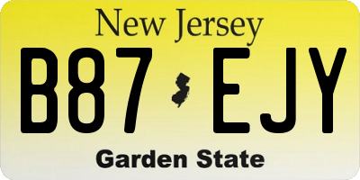 NJ license plate B87EJY